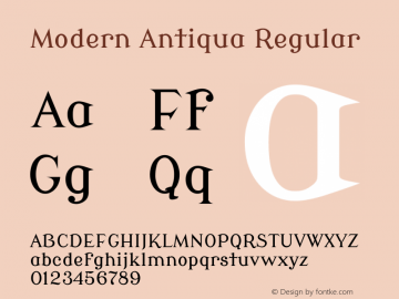 ModernAntiqua Version 1.0 Font Sample
