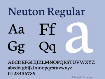 Neuton Version 1.0 Font Sample