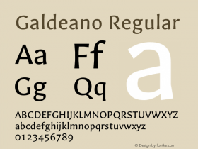 Galdeano Version 1.0 Font Sample