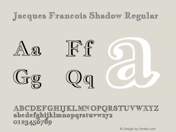 JacquesFrancoisShadow Version 1.0 Font Sample