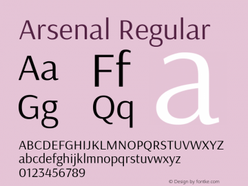 Arsenal Version 1.0 Font Sample