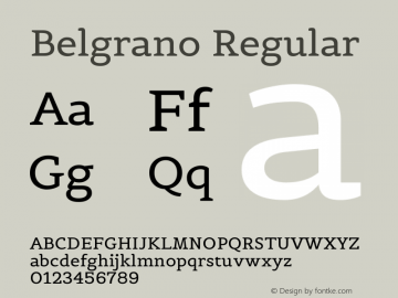 Belgrano Version 1.0 Font Sample