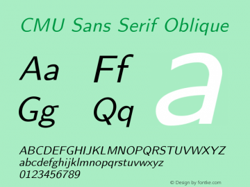 CMUSansSerif Version 1.0 Font Sample