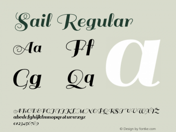 Sail Version 1.0 Font Sample