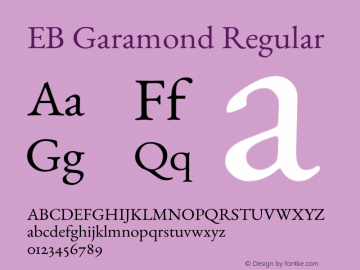 EBGaramond Version 1.0 Font Sample