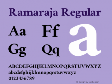 Ramaraja Version 1.0 Font Sample