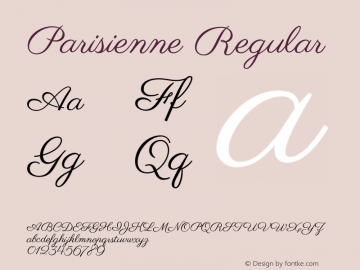 Parisienne Version 1.0 Font Sample
