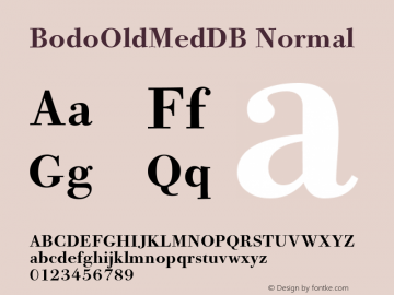 BodoOldMedDB Normal Altsys Fontographer 4.0.3 8.9.1994图片样张