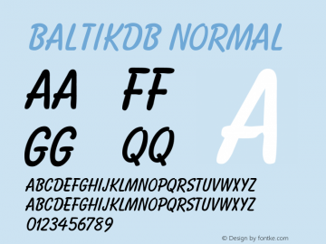 BaltikDB Normal Altsys Fontographer 4.0.3 8.9.1994 Font Sample