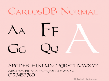CarlosDB Normal Altsys Fontographer 4.0.3 8.9.1994 Font Sample
