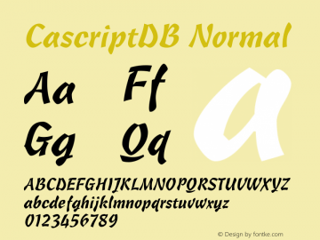 CascriptDB Normal Altsys Fontographer 4.0.3 8.9.1994 Font Sample