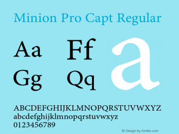 Minion Pro Capt Regular OTF 1.010;PS 001.000;Core 1.0.27;makeotf.lib1.3.1 Font Sample