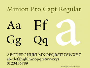 Minion Pro Capt Regular OTF 1.011;PS 001.000;Core 1.0.27;makeotf.lib1.3.1图片样张