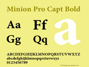 Minion Pro Capt Bold Version 1.021;PS 001.001;Core 1.0.35;makeotf.lib1.5.4492 Font Sample