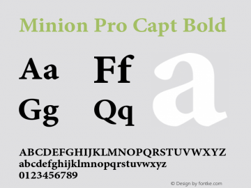 Minion Pro Capt Bold Version 2.015;PS 002.000;Core 1.0.38;makeotf.lib1.7.9032 Font Sample