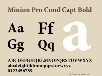 Minion Pro Cond Capt Bold Version 2.030;PS 2.000;hotconv 1.0.51;makeotf.lib2.0.18671 Font Sample