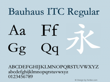 Bauhaus ITC Version 1.20 August 6, 2017图片样张