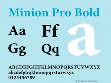 Minion Pro Bold OTF 1.010;PS 001.000;Core 1.0.27;makeotf.lib1.3.1 Font Sample