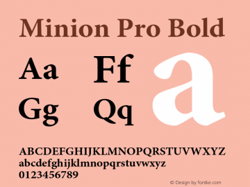 Minion Pro Bold Version 2.015;PS 002.000;Core 1.0.38;makeotf.lib1.7.9032图片样张