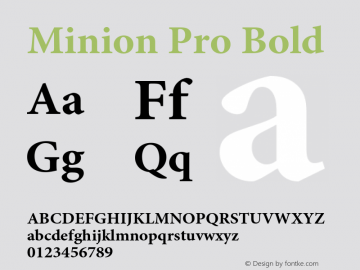 Minion Pro Bold Version 2.030;PS 2.000;hotconv 1.0.51;makeotf.lib2.0.18671 Font Sample