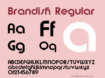 Brandish Regular Altsys Fontographer 3.5  2/8/93 Font Sample