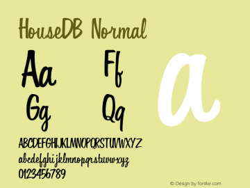 HouseDB Normal Altsys Fontographer 4.0.3 8.9.1994 Font Sample