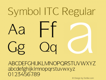 Symbol ITC Regular Altsys Fontographer 3.5  08/09/93图片样张