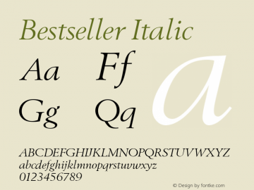 Bestseller Italic Version 1.0 08-10-2002图片样张