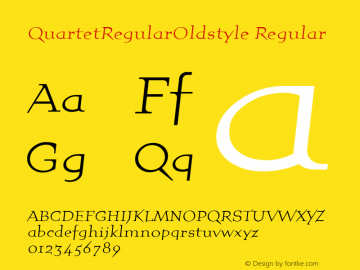 QuartetRegularOldstyle Regular Altsys Fontographer 3.5  4/1/93图片样张