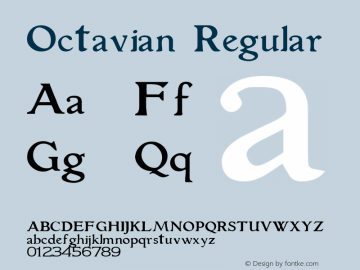 Octavian Regular Altsys Fontographer 4.0.3 07.06.1994图片样张