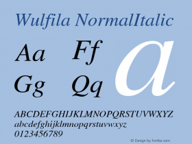 Wulfila NormalItalic Altsys Fontographer 4.0.3 29.03.1995图片样张