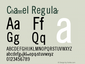 Channel Regular Altsys Fontographer 4.0.3 03.06.1994 Font Sample