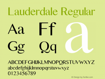 Lauderdale Regular Altsys Fontographer 4.0.3 24.05.1994 Font Sample