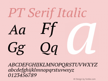 PT Serif Italic 图片样张