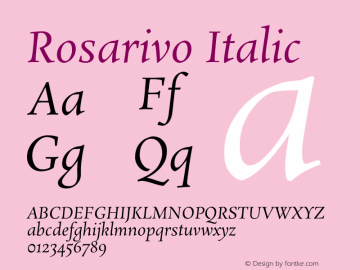 Rosarivo Italic 图片样张