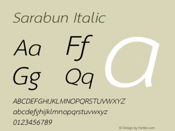 Sarabun Italic  Font Sample