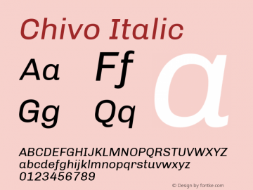 Chivo Italic  Font Sample