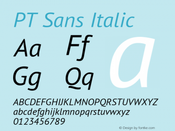 PT Sans Italic  Font Sample