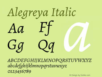 Alegreya Italic 图片样张