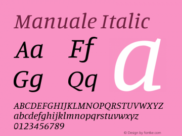 Manuale Italic  Font Sample