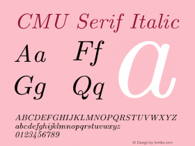 CMU Serif Italic 图片样张