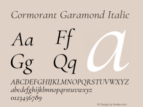 Cormorant Garamond Italic  Font Sample