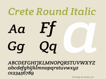 Crete Round Italic 图片样张