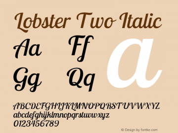 Lobster Two Italic 图片样张