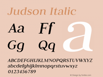 Judson Italic  Font Sample