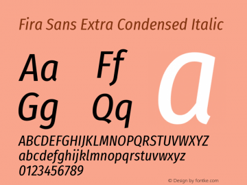 Fira Sans Extra Condensed Italic 图片样张