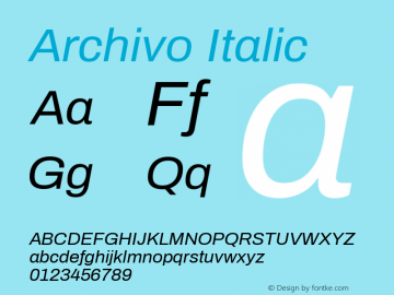 Archivo Italic 图片样张