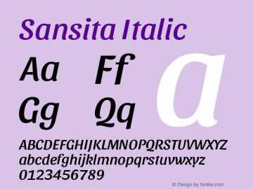 Sansita Italic 图片样张