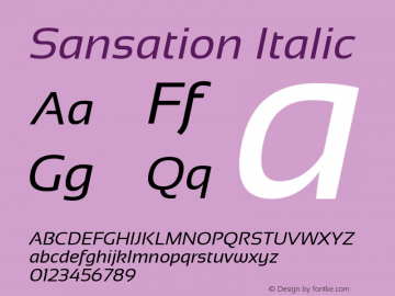 Sansation Italic  Font Sample