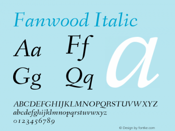 Fanwood Version 1.0 Font Sample